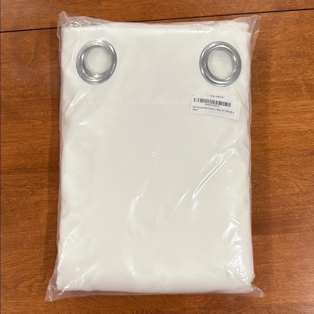Thermal Insulated Room Darkening Blackout Curtains Grommet White,2PC 52Wx108L